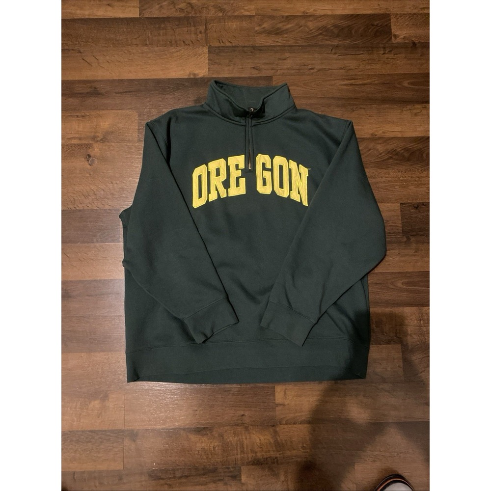 NCAA Oregon Ducks 1/4‎ Zip Pullover Mens XXL Green Colosseum Fleece Sportcore - Picture 11 of 11